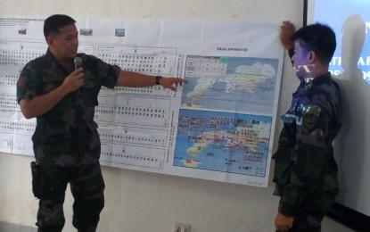 <p>Chief Supt. Billy Beltran, Police Regional Office-9 director (left), discusses the progress of the command’s anti-criminality campaign as well as against illegal drugs in Region 9 in a recent press conference in Camp Batalla in Zamboanga City. <em><strong>(File photo by: Teofilo P. Garcia Jr.)</strong></em></p>