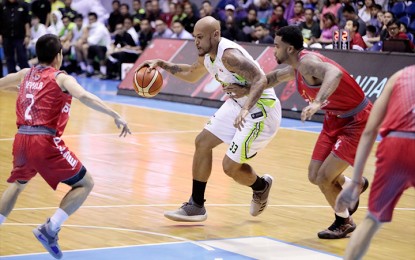 <p>TRADE. The Beermen took the services Kelly Nabong, the six-foot-seven forward-center from the GlobalPort Batang Pier in a trade approved by PBA Commissioner Willie Marcial. <em>(Photo courtesy of PBA Media Bureau)</em></p>