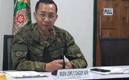 <p><strong>NPA-FREE.</strong> Brig. Gen. Lope Dagoy, commander of the Philippine Army’s 802nd Infantry Brigade based in Ormoc City, Leyte vows to neutralize the remaining 15 armed fighters of the New People’s Army by next year. The remaining fighters have been hiding in the upland areas of the 5th district of Leyte, Dagoy said on Wednesday (Sept. 4, 2019)<em>. (PNA file photo)</em></p>