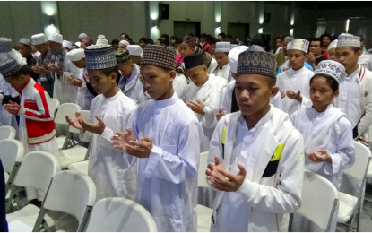 <p><strong>PEACE FORUM</strong>. Muslim youths in Batangas City show their support to the “Peace Forum” on “Fighting Violent Extremist Ideology and Radicalism Towards Peaceful, Productive and Progressive Muslim Communities” held in the city last July 10. The forum was held in a bid to thwart violence and maintain peace, order, safety and security in the provincial capital city where they are now residing.<em> (Photo courtesy of Batangas CIO)</em></p>