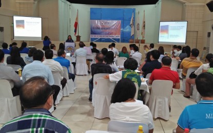 <p><strong>DEVELOPMENT ROADSHOW. </strong>NEDA 6 Regional Director Ro-Ann Bacal underscores role of development partners, particularly local government units, in the realization of the Regional Development Plan during a roadshow held in Iloilo City on Thursday (July 19,2018). <em>(Photo by Perla Lena) </em></p>