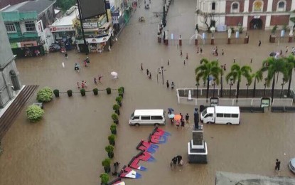 <p>FLOODED. The town proper of Balanga in Bataan is inundated following days of heavy rain in most of Luzon brought by the enhanced southwest monsoon. <em>(Photo courtesy of Aristotle Gaza) </em></p>