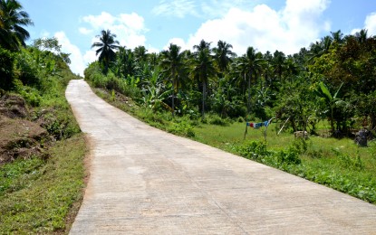 <p><strong>NEW ROAD.</strong> The new PHP18.4-million farm-to-market road in Santa Rita, Samar.<em> (Photo courtesy of Department of Agrarian Reform)</em></p>