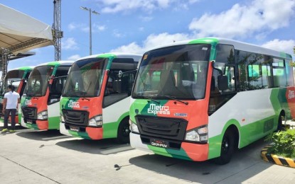 <p><strong>MODERN RIDES. </strong>Fifteen modernized jeepneys, which look like a mini-bus, start to ply selected Iloilo routes giving commuters comfortable, decent and convenient travel on Tuesday (July 31, 2018). (<em>Photo by Cindy Ferrer</em>) </p>