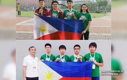 <p><strong>MATH WIZARDS.</strong> The Philippine teams at the 14th China Northern Mathematical Olympiad (top) and 15th China Southeast Mathematical Olympiad <em>(Photo courtesy of MTG)</em></p>