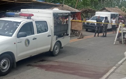 <p><strong>LEYTE AMBUSH.</strong> Still unidentified armed men ambush this Bureau of Corrections (BuCor) service vehicle in Cadac-an village, Abuyog, Leyte at about 12 noon Monday (Aug. 6, 2018), killing three BuCor personnel and seriously wounding the former regional prison head. <em>(Photo courtesy of Tres de Veyra III)</em></p>