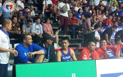 <p><strong>GILAS IN ASIAD 2018.</strong> From the airport, NBA player Jordan Clarkson goes straight to the game venue of Gilas Pilipinas vs. Kazakhstan in Jakarta on Thursday, August 16, 2018. The Philippine team won, 96-59. <em>(Photo courtesy of Philippine Sports Commission)</em></p>
