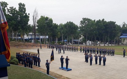 <p><strong>WELCOME CEREMONY.</strong> The Police Regional Office 11 (Davao) accords Philippine National Police Chief Director General Oscar Albayalde a welcome ceremony at Camp Quintin Merecido, Davao City on Thursday afternoon (August 16, 2018). (<em>Photo by</em> <em>Lilian C. Mellejor)</em></p>