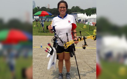 <p><strong>INSPIRED TO WIN.</strong> Amaya Paz Cojuangco poses after the compound women's individual ranking round in the 18th Asian Games archery competition at the Gelora Bung Karno field in Jakarta, Indonesia on Wednesday. <em>(Photo by Judith Caringal/Radyo Pilipinas 2)</em></p>