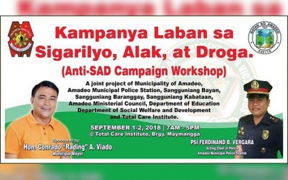 <p>Banner for the two-day anti-vices campaign seminar for Amadeo, Cavite students on Sept. 1-2, 2018</p>