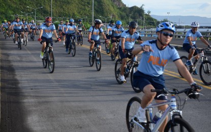 <p><strong>RIDE AGAINST DRUGS</strong>. Philippine National Police (PNP) personnel participate in the launching of Police Regional Office 5's (PRO5) newest program, "SIKAD Riders",  on Monday, Sept. 3, 2018. <em><strong>(Photo courtesy of PNP-PIO 5)</strong></em> </p>