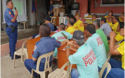 <p><strong>ANTI-CRIMINALITY.</strong> Indang, Cavite police personnel are intensifying their barangay visits and information and education campaign to seek the support of village officials in their anti-criminality and war on illegal drugs to achieve a drug-cleared first class town of Cavite. <em>(Photo courtesy of Indang MPS)</em></p>