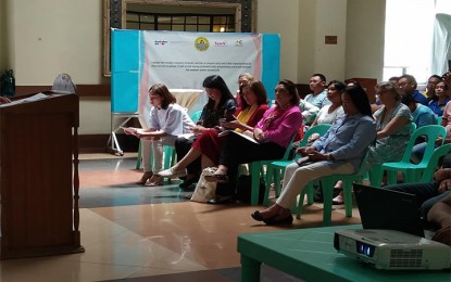 <p><strong>SPARK CAMPAIGN.</strong> Samahan ng mga Pilipina para sa Reporma at Kaunlaran (SPARK) trustee Maria Isabel Quimson (fourth from left) sits with the audience before she delivered her speech at the regional launching of the #inFAIRness campaign at the Cebu City Hall on Wednesday (September 12, 2019) . (<em>Photo courtesy of the Cebu City Public Information Office</em>)</p>