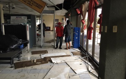<p>Passenger Terminal Building of Tuguegarao Airport extensively damaged as Typhoon 'Ompong' made landfall in Cagayan province early Saturday. <em>(Photo courtesy of DOTr) </em></p>