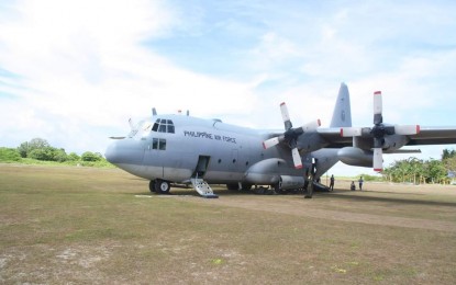 <p>A Philippine Air Force C-130 'Hercules' cargo aircraft. Defense Secretary Delfin Lorenzana said Saturday (September 15, 2018) two Lockheed C-130 'Hercules' cargo aircraft and 10 helicopters are ready for Typhoon Ompong relief and rescue efforts. <em>(Photo by Priam Nepomuceno) </em></p>