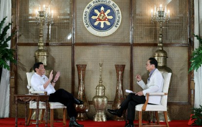 <p>President Rodrigo R. Duterte and Chief Presidential Legal Counsel Salvador Panelo<em> (Presidential Photo)</em></p>