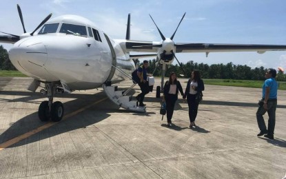 <p>Borongan Airport welcomes the test flight of Leading Edge Air Services Corporation's new Clark-Borongan flight. <em>(photo from FB page of Visit Eastern Samar)  </em></p>