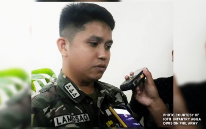 <p>PNA file photo of Capt. Jerry Lamosao, spokesperson of the 10th Infantry Division.</p>