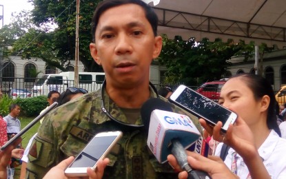<p>Col. Benedict Arevalo, newly-assumed commander of the Army’s 303<sup>rd</sup> Infantry Brigade based in Murcia, Negros Occidental, vows to prioritize the operations against communist rebels, during an interview in Bacolod City on Monday, Nov. 5, 2018. <em>(Photo by Nanette L. Guadalquiver)</em></p>