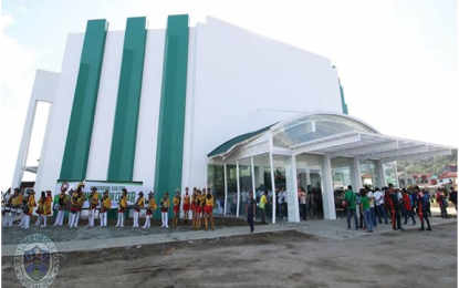 <p><strong>NEWLY- BUILT CONVENTION CENTER. </strong><br />Townsfolk and officials in Gumaca, Quezon attend the blessing and inauguration of the cavernous Southern Quezon Convention Center, a one-stop-shop hub that could spur economic dynamism in Quezon province’s 4th district, on Nov. 8, 2018. <em>(Photo courtesy of Quezon PIO)</em></p>