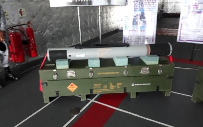<p><strong>SPIKE-ER MISSILE TEST. </strong>A sample of the Israeli-made Spike-ER missile arming the Philippine Navy's multi-purpose attack craft (MPAC). <em>(Photo by Priam F. Nepomuceno)</em></p>
