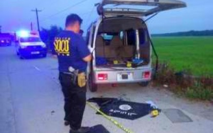 <p>The vehicle allegedly used by suspected Islamic State-linked individuals Badrudin Ibrahim Singgon and Kokoy Datumanong following a shootout with policemen in Tacurong City last Nov. 19, 2018. <em><strong>(Photo by PRO-12)</strong></em></p>