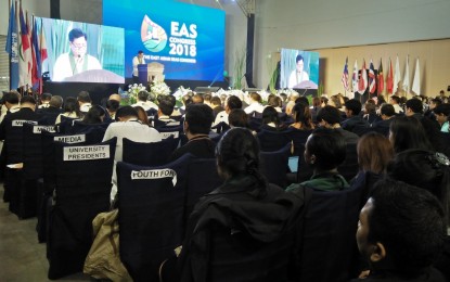 <p>Environment Secretary Roy Cimatu underscores various Philippine initiatives to protect coastal and marine resources at the opening of the four-day East Asian Seas (EAS) Congress held at the Iloilo Convention Center on Tuesday (November 27, 2018). (Photo by Perla Lena) </p>