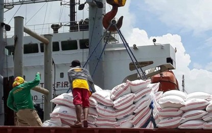 <p>The first imported rice allocation of Negros Occidental, totalling 80,000 bags, arrived from Thailand in July this year. <em>(File photo from NFA-Negros Occidental)</em></p>
<p> </p>