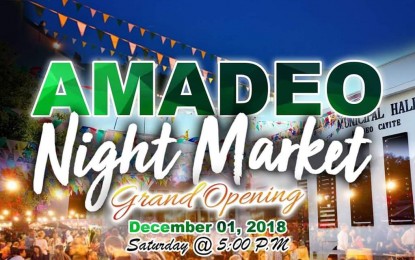<p><strong>AMADEO NIGHT MARKET.</strong> The local government of Amadeo, Cavite will open up a night market at the town hall plaza at 5 p.m. on Saturday (Dec. 1, 2018). <em>(Photo provided by the Municipality of Amadeo, Cavite)</em></p>