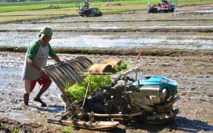 <p>Some of the agricultural machinery used in the rice farm in Barangay Taloc, Bago City during launching of the farm mechanization program of the Negros Occidental provincial government on Tuesday. <em>(Photo by Richard Malihan/NegOcc Capitol PIO)</em></p>