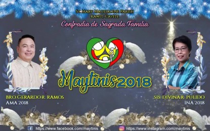 <p><strong>MAYTINIS 2018.</strong> In deference to the annual celebration of 'Maytinis' on Dec. 24, the municipal government of Kawit is closing temporarily (from 12 noon to 11 p.m.) the roads from Marulas Zeus, Cavitex Exit Marulas, Gahak, Panamitan, all the way to Kawit Fire Station in Potol Village. The closure is to give way to the float parade, one of the highlights of the day's festivities, and applies to all types of vehicles. <em>(Photo courtesy of Maytinis 2018 Facebook page)</em></p>