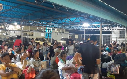 <p><strong>SUSPENDED SEA TRAVEL.</strong> Passengers in Cebu City Pier 1 await for advisory from the Philippine Coast Guard - Cebu Station, as it suspends sea travel while Tropical Depression "Usman" affects some parts of the Visayas. <em>(Photo by John Rey Saavedra)</em></p>