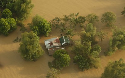 <p>Aerial photo showing intense flooding in Camarines Sur after Tropical Depression (TD) 'Usman' brought about heavy rains during its landfall last December 29, 2018. <em>(Rey Baniquet/Presidential Photo)</em></p>