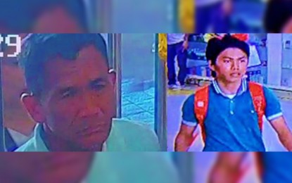 <p><strong>BOMBING SUSPECTS.</strong> The images of the two Cotabato bombing suspects extracted from closed-circuit television footage. The duo were seen placing the second bomb inside the South Seas Mall before the initial blast that ripped through the mall’s façade along Don Rufino Alonzo St. on Dec. 31, 2018. The bomb attack left two persons dead and scores of others injured. <em>(Photo courtesy of Cotabato City Police Office)</em></p>
