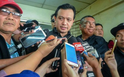 <p>Senator Antonio Trillanes IV says he pleaded not guilty to four counts of libel in an interview with Davao reporters outside the Hall of Justice in Davao City after Tuesday's arraignment.</p>