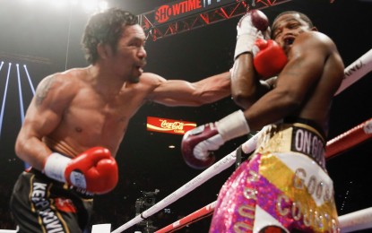 <p>Pacquiao, 40, dominates 29-year-old Adrien Broner to retain his WBA welterweight title at the MGM Grand Arena on Sunday (Jan. 20, 2019). <em>(Photo courtesy of Twitter/@ShowtimeBoxing)</em></p>