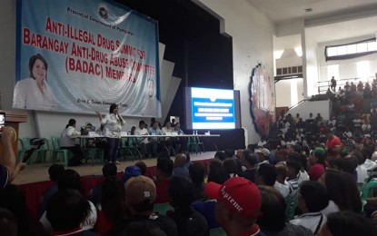 <p>Governor Lilia Pineda delivers her message during the Anti-Illegal Drug Summit for Barangay Anti-Drug Committee (BADAC) members held on Friday (Feb. 1, 2019)<em> (Photo by Marna Dagumboy-del Rosario)</em></p>