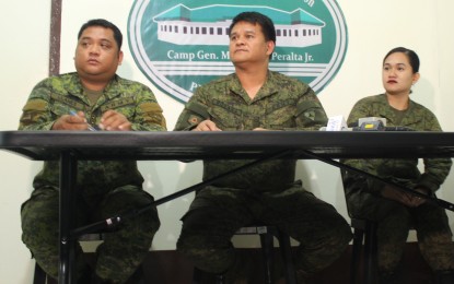 <p>Col. Erickson Rosana (center), Asst. Chief of Staff for Operation of the 3rd Infantry Division (3ID) urges politicians on Wednesday (Feb. 6, 2019) not to give in to extortion demands of New People's Army.  (Photo by Ma. Leonora Estanque)</p>