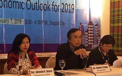 <p>Socioeconomic and planning Secretary Ernesto Pernia in a press conference in Baguio on Thursday says the country’s economy has been growing by at least 6 percent for 15 consecutive quarters which is the strongest economic growth since mid-1970s. <em>(Photo courtesy of Carlito Dar/ PIA-CAR)</em></p>