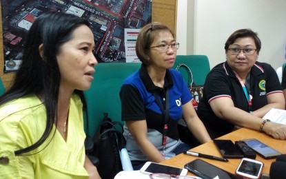 <p><strong>ANTI-MEASLES DRIVE.</strong> Dr. Ma. Carmela Gensoli (right), city health officer; Dr. Grace Tan (center), head of Environment Sanitation Division; and Dr. Rosalie De Ocampo, medical coordinator of National Immunization Program, give updates on the anti-measles campaign of the Bacolod City Health Office, in a press briefing at the City Mayor’s Office on Monday, Feb. 11, 2019. <em>(Photo by Nanette L. Guadalquiver)</em></p>
<p> </p>