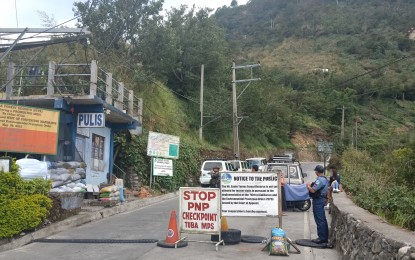 <p>A checkpoint to ensure no tourist will enter the protected forest reserve of Mt. Sto. Tomas in Tuba Benguet. <em>(Photo by Hilda Austria)</em></p>