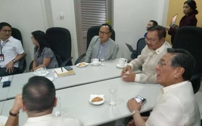 <p>Agriculture Secretary Emmanuel Piñol during a meeting with representatives of some banks at the Department of Agriculture office in Quezon City on Feb. 12, 2019. <em>(Photo courtesy of DA)</em></p>