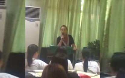 <p><strong>GIFT FOR TEACHERS.</strong> Senator Loren Legarda tells public school teachers they can expect a one-time additional allowance of PHP1,000 during the World Teacher's Day celebration on Oct. 5. Legarda said this in her message during the 44th Antique Public School Teachers’ Association’s annual representative assembly in Antique on Friday (Feb. 22, 2019). <em>(Photo by Annabel Petinglay) </em></p>