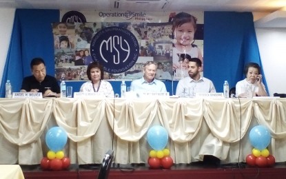 <p><strong>OPERATION SMILE.</strong> Officials of 'Operation Smile' surgical mission hold a press conference after providing free cleft palate/cleft lip surgeries to 131 patients in Cebu. Gracing the gathering on Friday  (Feb. 22, 2019) are (from left) Operation Smile Philippines executive director Angel Mojica, MSY Charitable Foundation Inc. chairperson Mariquita Salimbangon-Yeung (MSY), Operation Smile Global co-founder and CEO Dr. William Magee, International Family Study project manager Frederick Brindopke, and MSYCFI medical director and vice president Dr. Vivina Chiu. (<em>Photo by Luel Galarpe</em>)</p>