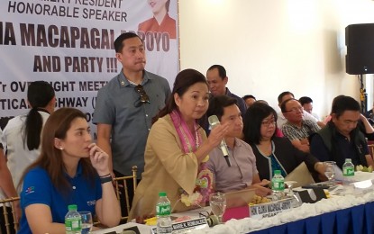 <p>Former President and House Speaker Gloria Macapagal-Arroyo presides the committee on transportation oversight meeting in Hilongos, Leyte on Tuesday (March 5, 2019). <em> (Photo by Sarwell Meniano) </em></p>