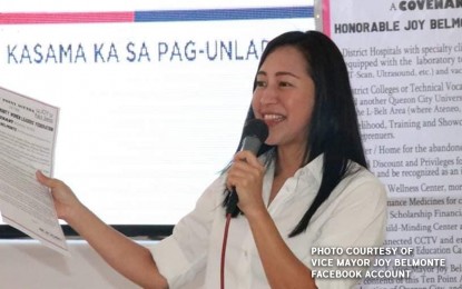 <p>Quezon City Mayor Joy Belmonte. <em>(File photo) </em></p>
