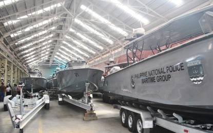 <p>A high-speed tactical watercraft  being produced by Safehull Marine Technologies Inc. inside a warehouse at the Subic’s Global Industrial Park. <em>(Photo by Malou Dungog)</em></p>
<p> </p>
<p> </p>
<p> </p>