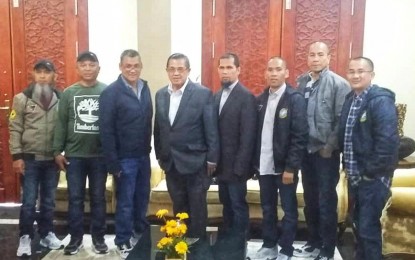 <p>The seven crewmembers of M/T Levante who were detained for almost two years in Libya are now on their way home to Manila. They are accompanied by Presidential Adviser on Overseas Filipino Workers Affairs Abdullah Mamao. <em>(Photo courtesy of DFA-OPD)</em></p>