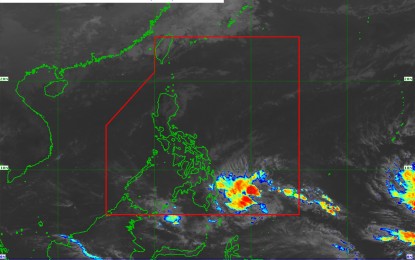 <p>Satellite image shows the track of tropical depression "Chedeng" as of 8:40 a.m. on March 18, 2019.<em> (Courtesy of PAGASA)</em></p>