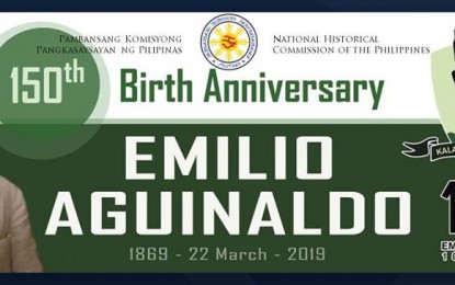 <p><strong>AGUINALDO'S 150TH BIRTH ANNIVERSARY. </strong>The nation commemorates the 150th birth anniversary of revolutionary and first president of the Republic General Emilio Aguinaldo on March 22, a special non-working holiday in Cavite province under Proclamation 694. <em>(Photo courtesy of National Historical Commission of the Philippines)</em></p>